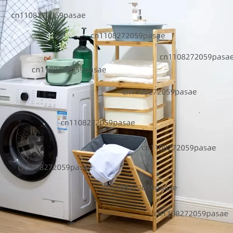 High-quality bamboo fiber foldable dirty clothes storage basket laundry basket bathroom household dual-use