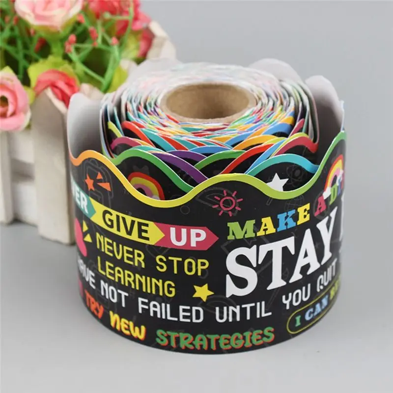 A76I-Bulletin Board Borders Scalloped Border Encourage Trim For Classroom Decoration Border Decoration Background Paper 16M