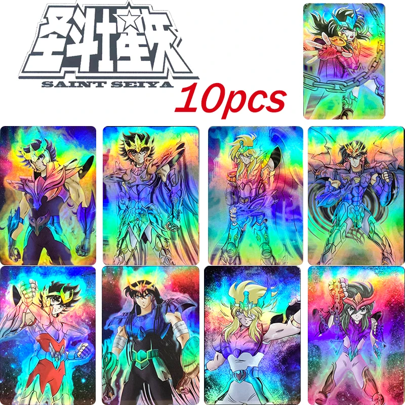 

10 шт./компл., аниме-персонажи Saint Seiya Xing Shi Shiryu, игрушки, Рождественская Фотокарта, самодельная флэш-карта