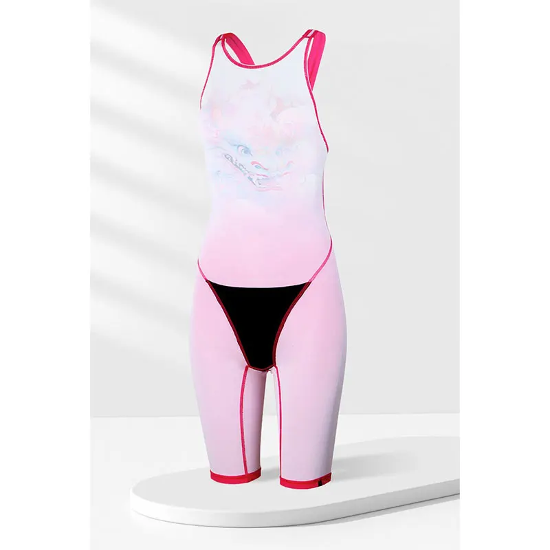 Yingfa 8033 New Women One Piece Professional Racing Swimsuit Slim Fit Thin Fabric Mid Leg Competitive Racing Swimwear