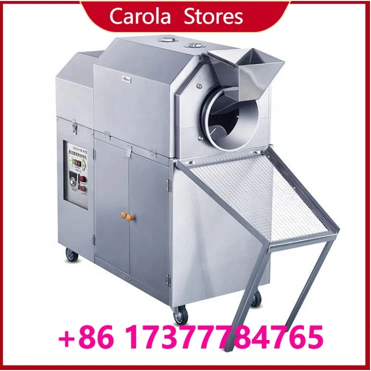 30-50kg Commercial &  Dual Heating Nut Roaster, Rotary Drum Peanut Almond Cashew Coffee Bean Sesame Chestnut