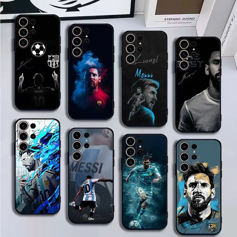 

M-MeSSi Phone Case For SamsungS25,24,21,22,23,30,Ultra,20,Plus,Fe,Lite,Note,10,9,Soft Black Cover