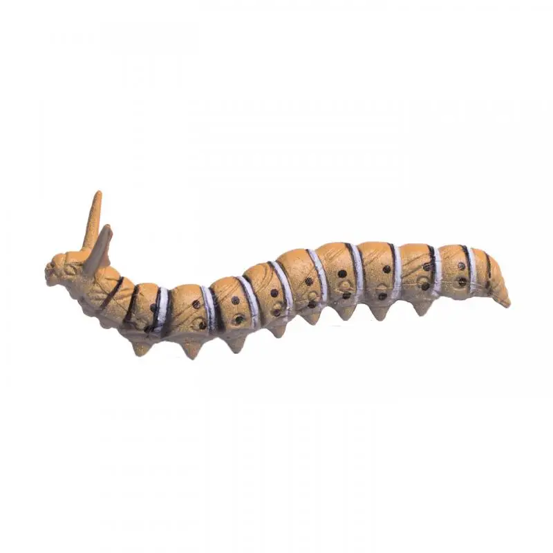 Simulation Caterpillar Crawling Insect Animal Model Prop Halloween Prank Miniature Fairy Garden Decoration 6pc/lot