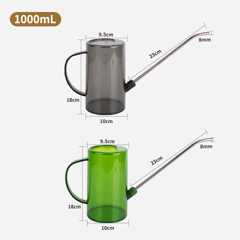 1 علبة سقاية طويلة الفم، بلاستيك متين، مقبض مريح، سقي فعال، العناية بالبستنة الداخلية والخارجية #6