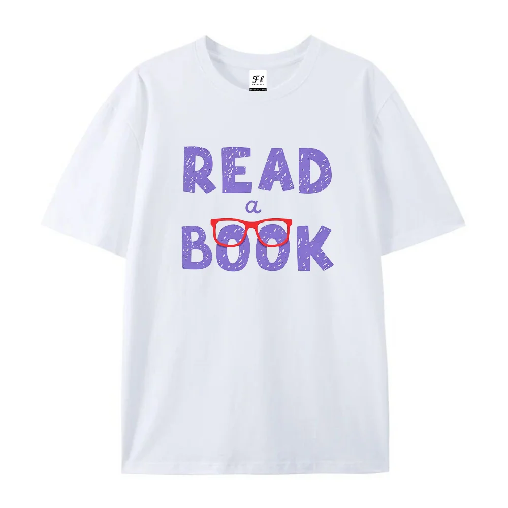 Women T Shirt Read a Book Letter Print Short Sleeve Round Neck Summer Casual Graphic Tees Tops Loose Female Apparel