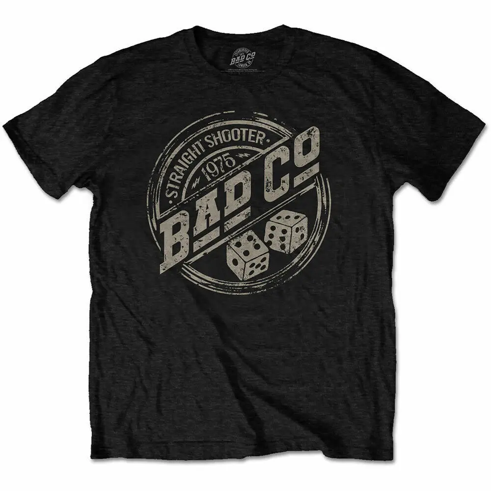 

BAD COMPANY Unisex T- Shirt - Straight Shooter Roundel - Black Cotton