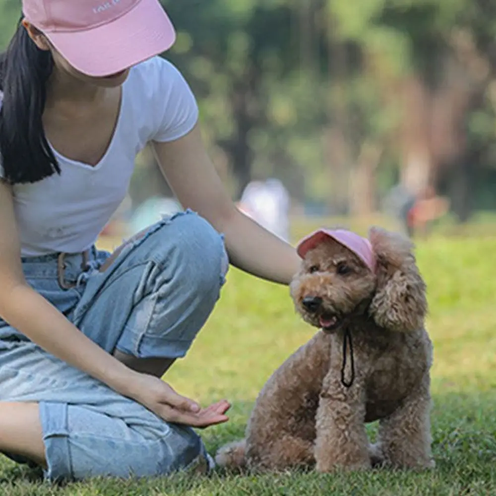 Pet Baseball Hat Outdoor Cat Dog Adjustable Peaked Cap Visor Hat Summer Pet Travel Sports Sun Cap With Ear Holes