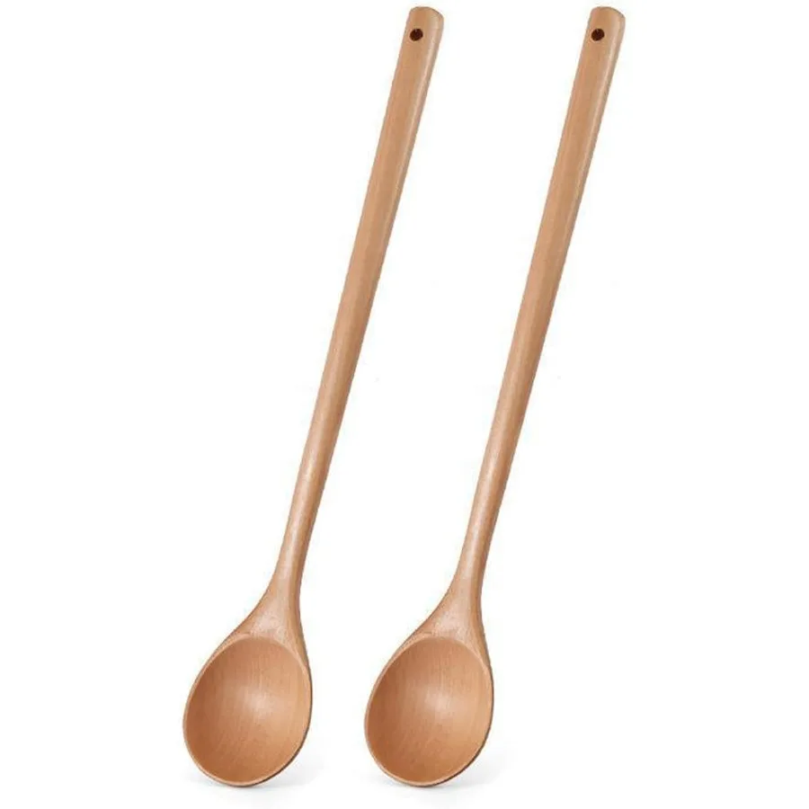 

Деревянная ложка Cng, 2 шт., 13 ihes, ложки с длинной ручкой для смешивания дегустации, перемешивания еды, большая деревянная посуда Cng для поделок и поделок