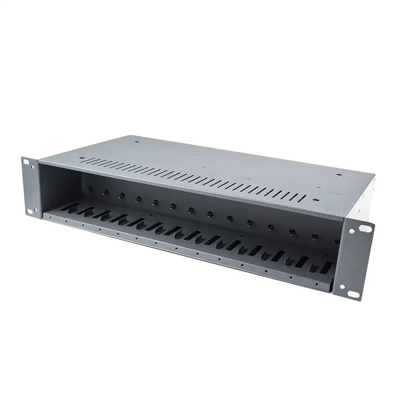 Media Converter Rack 14 Port 16 Port Slots Dual Power Rack Mount Fiber Media Converter