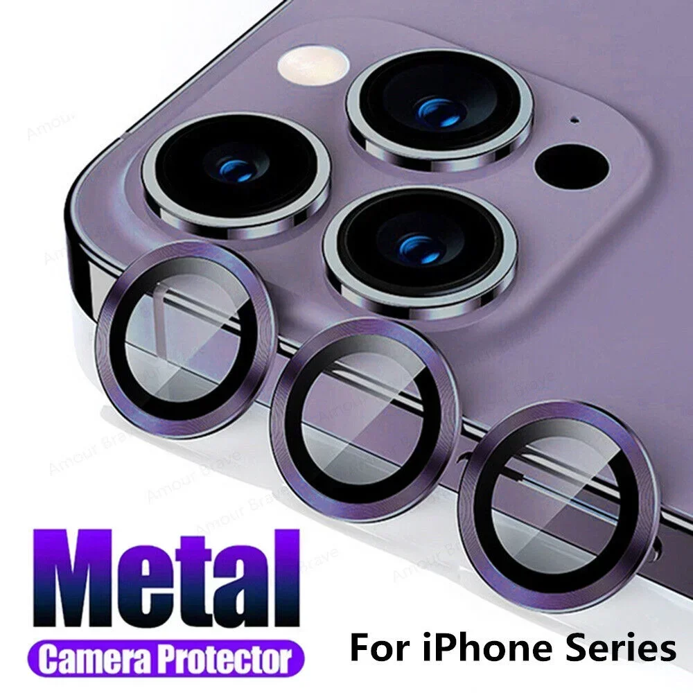 Camera Lens Glass Protectors For iPhone 15 Pro Max 11 Pro 14 Pro 13 Pro 12 Pro Eagle Eye Protective Film with Premium Metal Ring