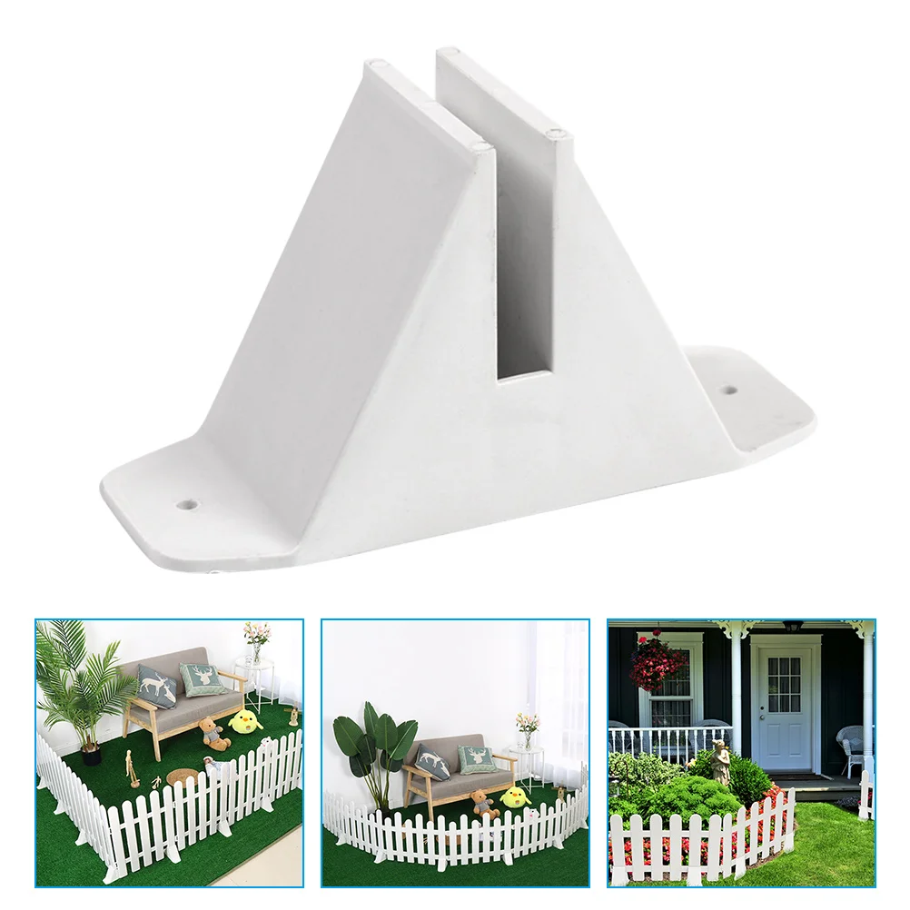 4 Pcs Stable Fence Support Base The Matching Color Fences Garden Stand Plastic Parts Accessories White Reinforcement