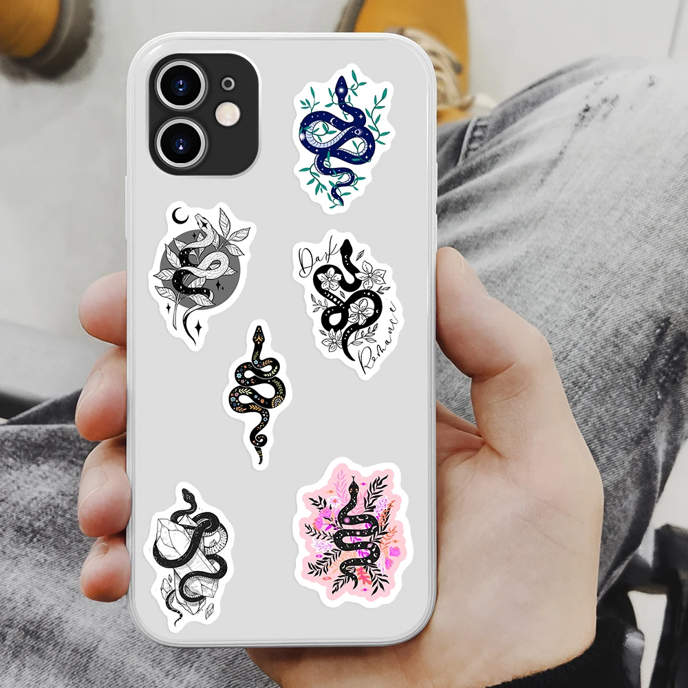 Aesthetic Snakes Pattern Stickers Tattoo Art DIY Gift Toy Waterproof Decal for Laptop Phone Scrapbook Luggage Bottles Decorative