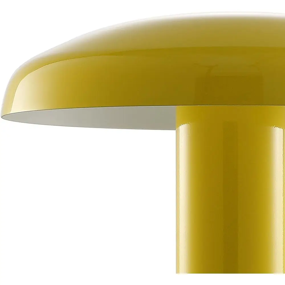 11 Contemporary Mushroom Table Lamp - Rechargeable/Cordless, Ideal for Reading, Living, Office, and Bedroom, Yellow view 4