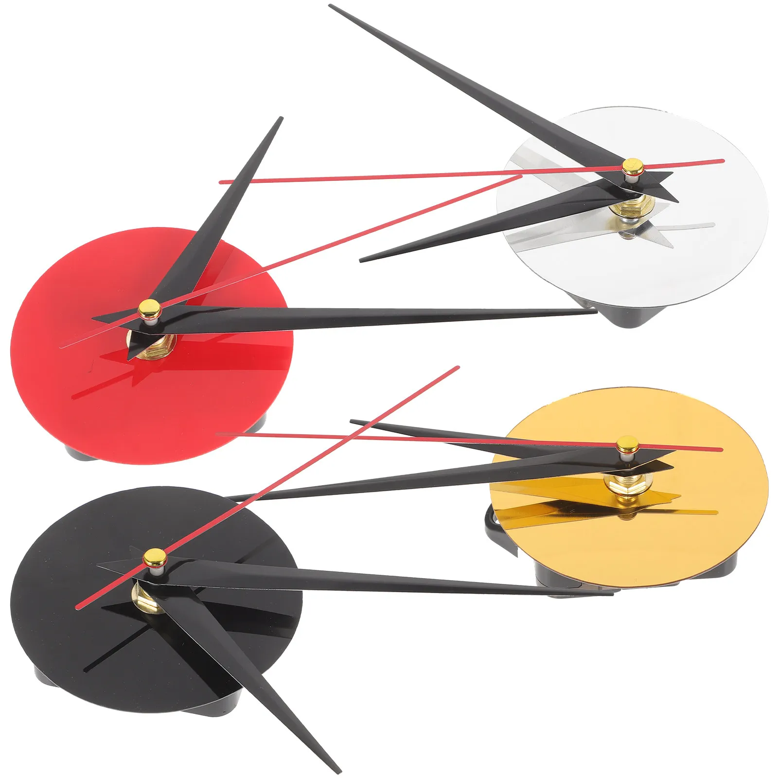 4 Sets Acrylic Clock Movement Mechanism DIY Repair Kit for Wall Hanging Clocks with Accurate Hands
