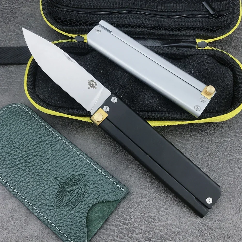 

Camping ATROPOS Trapper Flip Folding Pocket Knife D2 Blade Aluminium Alloy Handle Outdoor Tactical Survival Knives EDC Tool Gift