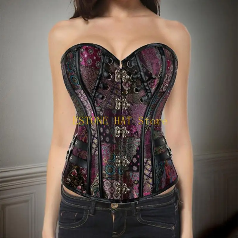49MF Elegant Bustier Palatial Print Shaping Top for Women Bustier Floral Print Shapewear Comfort for Ladies