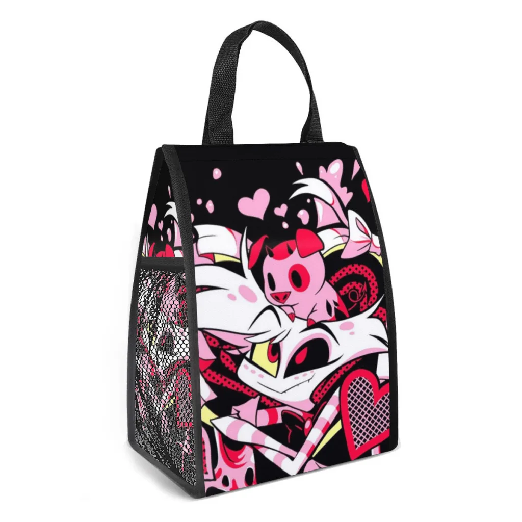 

Angel Dust And Fat Nugget Hazbin:Pink:Hotels Lunch Bags Girls Large-capacity Bag Insulated Thermal Portable for Travel Picnic