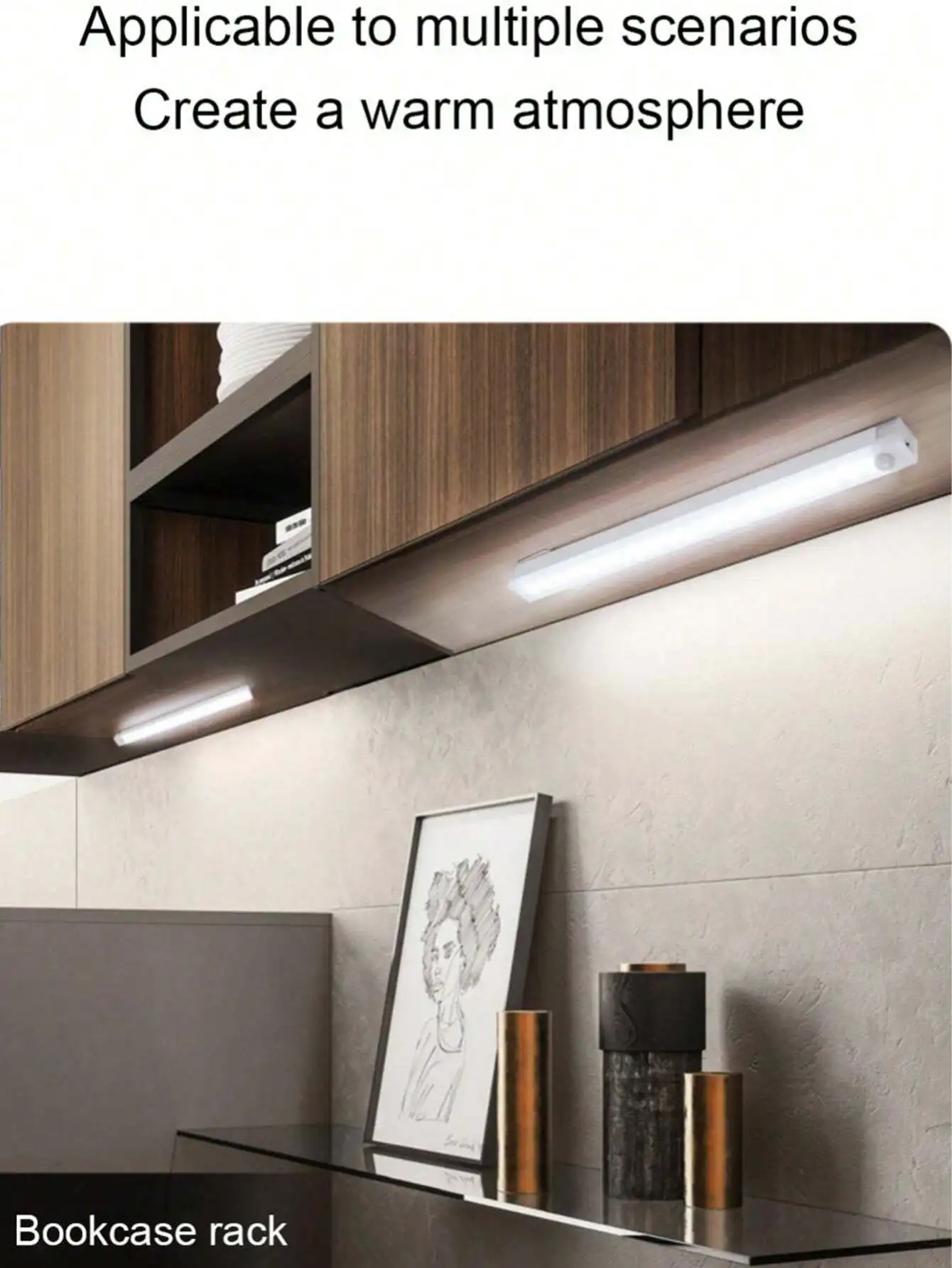 1pc Smart Abstract Design Handheld Night Light With Motion Sensor, Portable And Rechargeable,  Strip, Suitable For Hallway, Stai