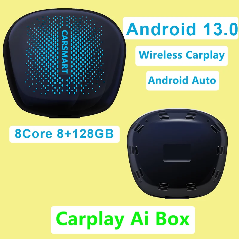 

MiNi 8 + 128 ГБ Android AI Box Встроенная система Android 13 поддерживает беспроводную Android Авто беспроводную carplay