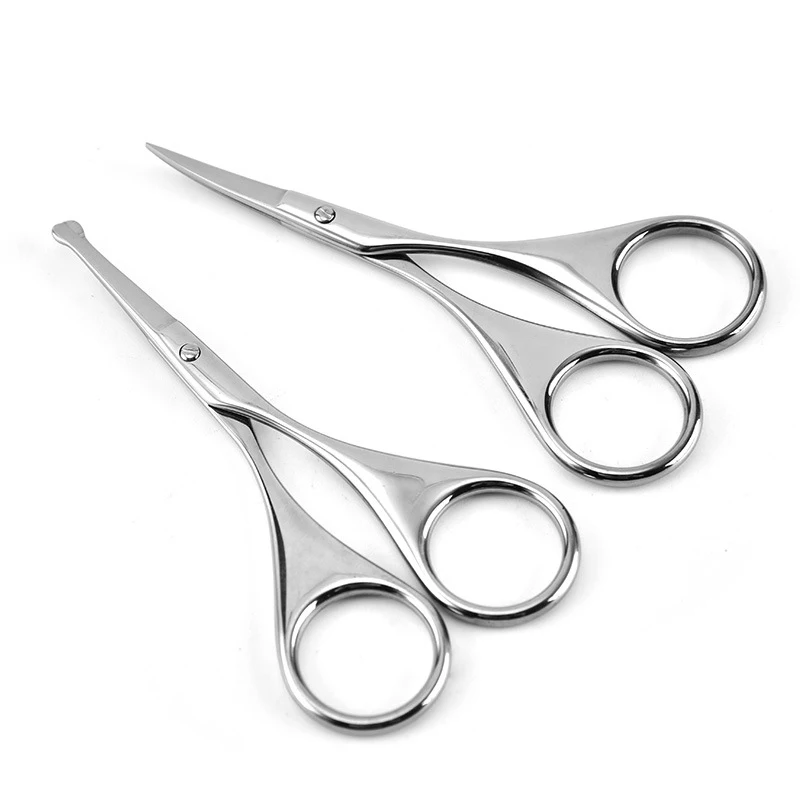 Cabelo facial pequena tesoura de aliciamento para homens mulheres sobrancelha nariz cabelo bigode barba cílios kit de aparar orelha