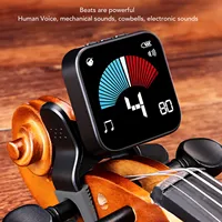 Afinador de violín metrónomo sintonizador electrónico profesional con pantalla clara y abrazadera para Viola violonchelo afinador de violín profesional