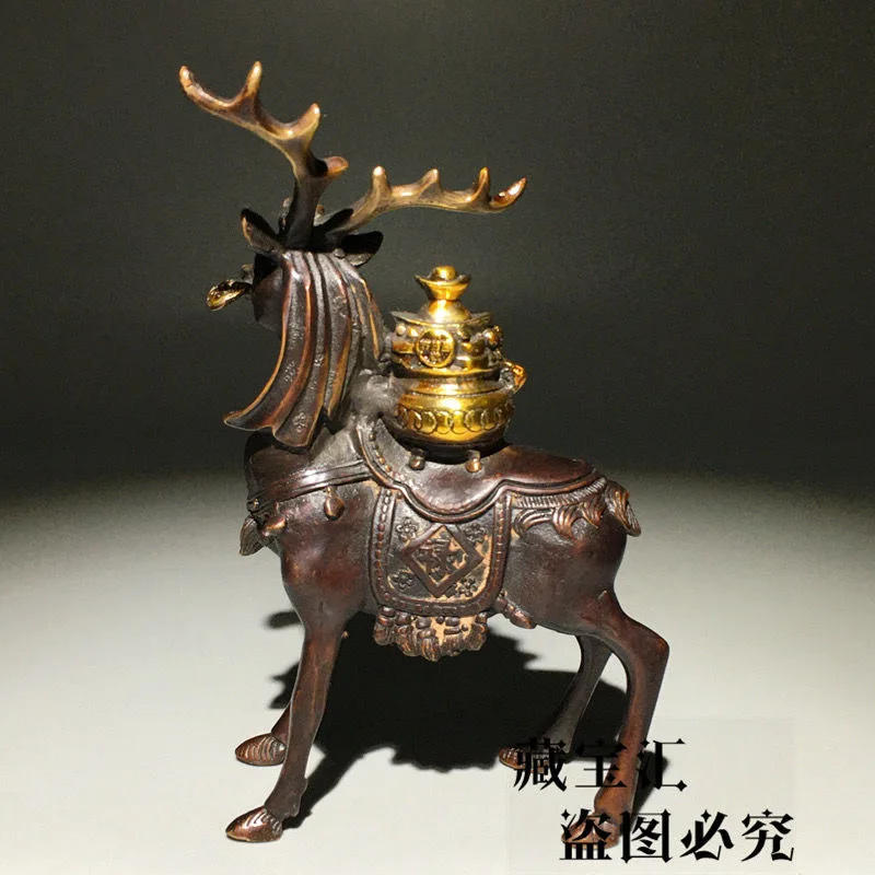 Changshou Fulu, Sika Deer, Promoted Official, Jinjue, Living Room Decoration, Pure Copper, Bronze Ware for Attracting Wealth