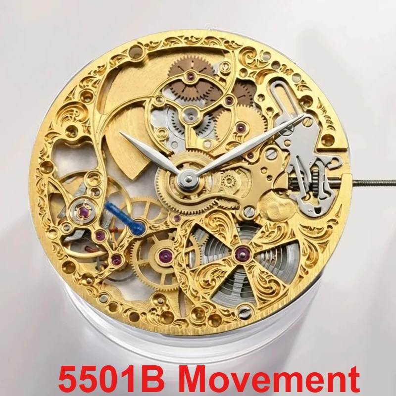 

Микророторный автоматический механический механизм 5501B с тонкой резьбой, скелетонизированный, маленький, трехстрелочный, 33 камня, для ремонта часов, аксессуары