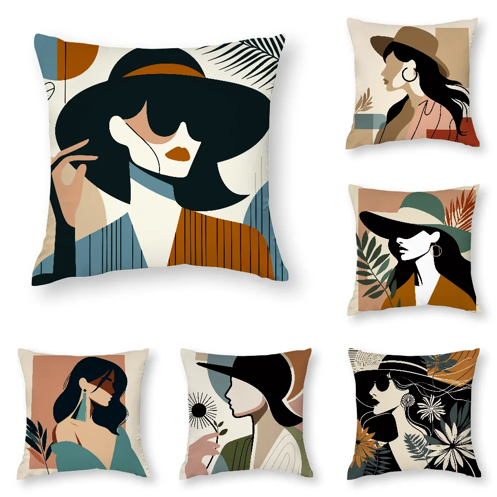 

Modern Women Fashion Minimalist Pillow Case 3D Print Polyester Fiber 45*45 cm Home Sofa Throw Pillow Cover Decoration Gift