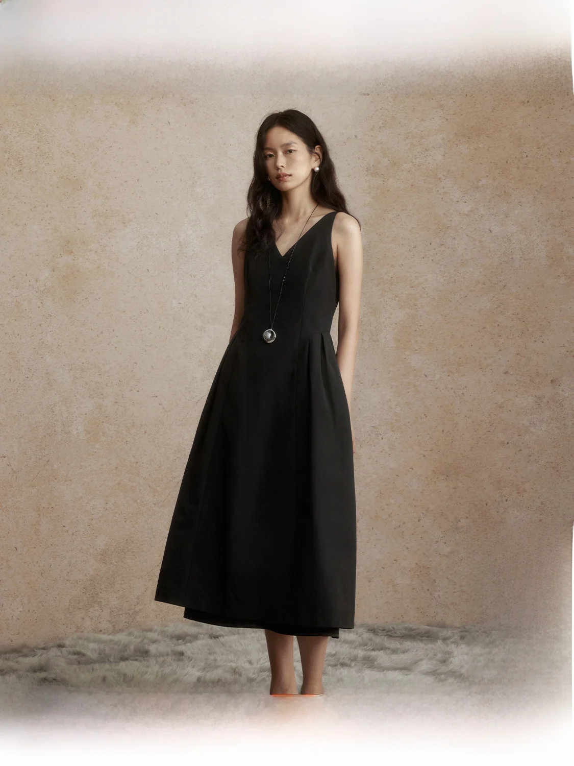 

Женское осеннее длинное платье ZhiZhi Hepburn с V-образным вырезом, приталенное, А-силуэт, цельное