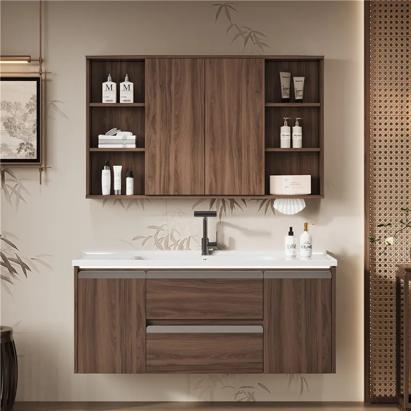 

Wooden Organizer Bathroom Storage Cabinet Vintage Luxury Bathroom Storage Cabinet Shelf Mirror Meuble Salle De Bain Furniture