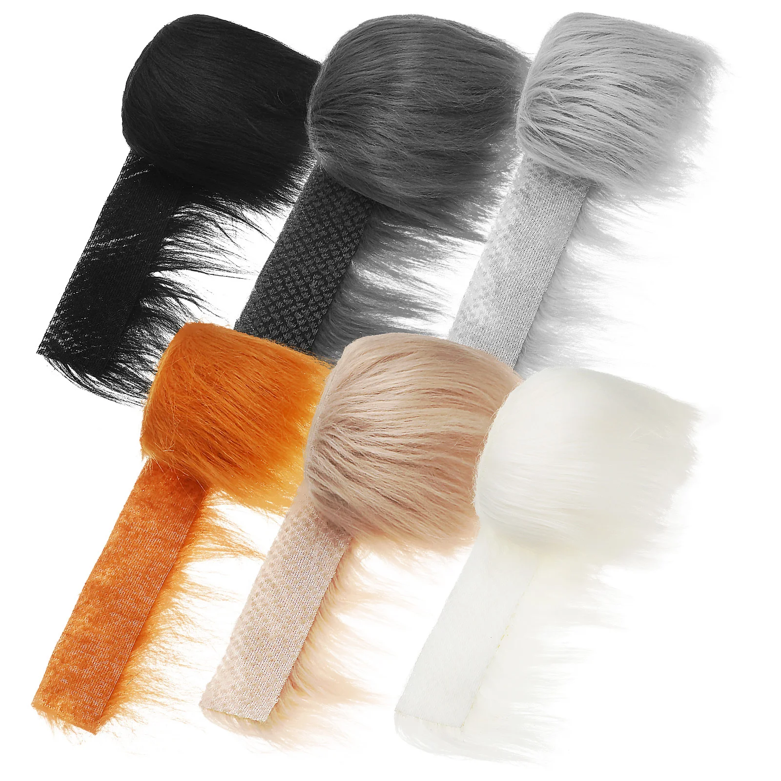 

6 Rolls 1.5M Faux Strips Soft Realistic Craft Fabric For Diy Home Decor Faux Trim For Clothing Artificial Ornament Craft