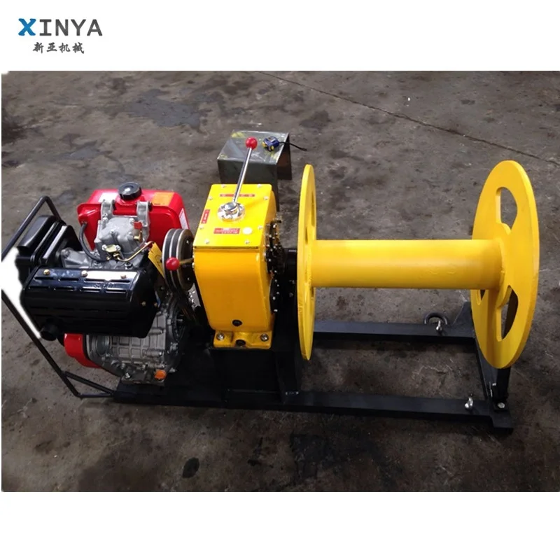 3 Ton Diesel Engine Winch With 200 Wire Rope for Cable Pulling During Tower Erection