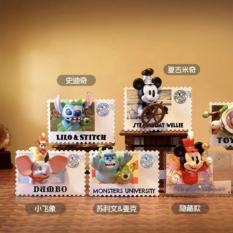 New Edition Disney Anniversary 100 Retro Stamp Series Blind Box Refrigerator Sticker Handmade Gift Ornaments