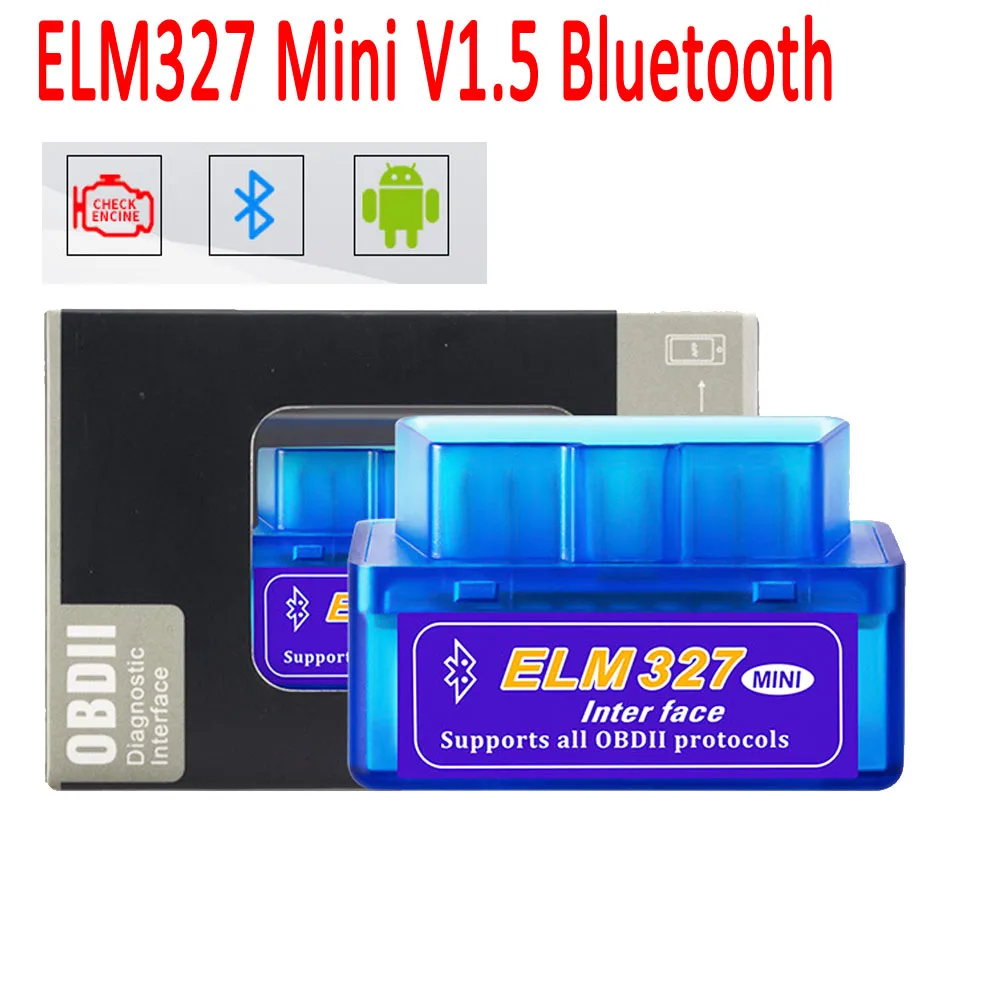 ELM327 Mini V1.5 OBD2 Scanner Bluetooth 4.0 For OBD 2 Car Diagnostic Tool For Android ELM 327 Scanner OBDII Reader