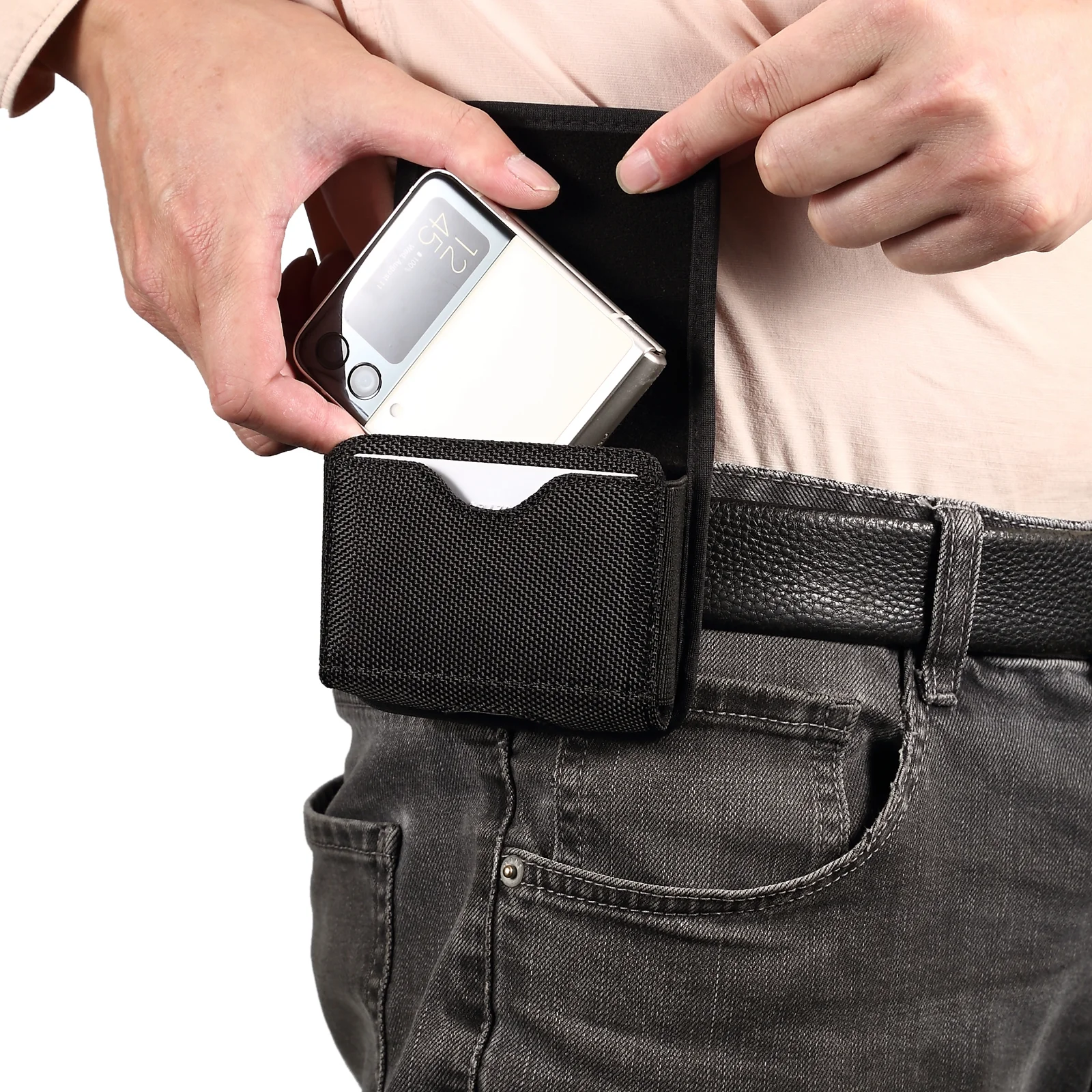 

Oxford Waterproof Belt Clip Case Men Waist Bag Holster For Samsung Z Flip 4 3,Galaxy Flip4 Flip3,Oppo N2 Flip,Huawei P50 Pocket