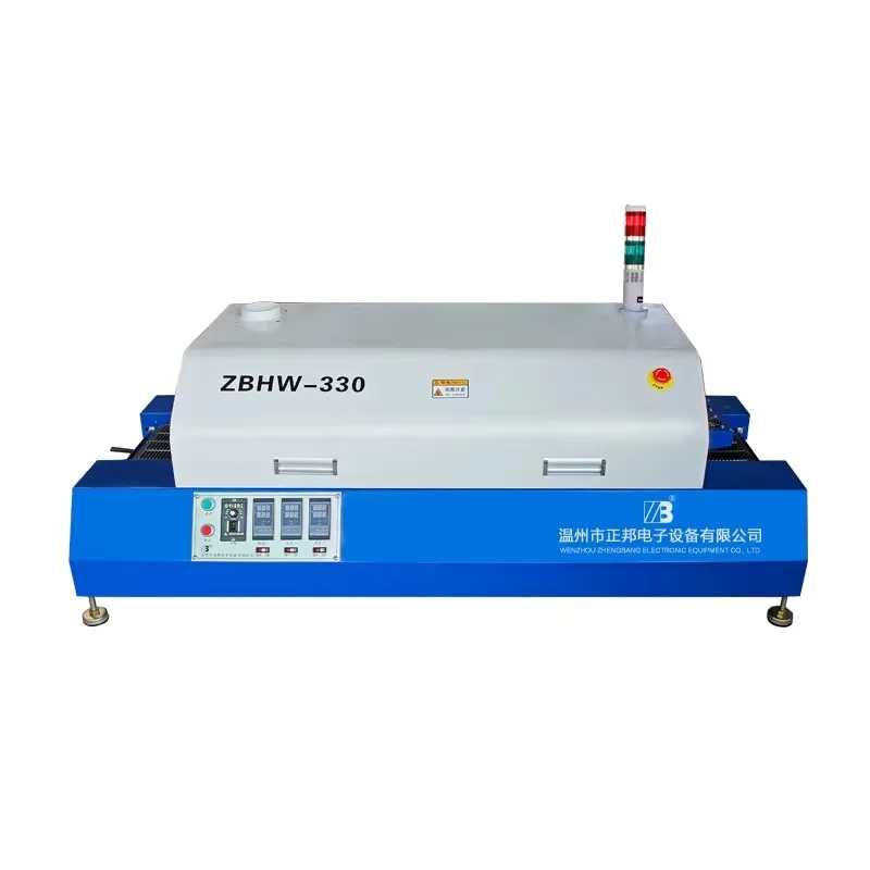 

Zhengbang Small Three Zones Reflow Oven ZBHW-330 Smt Reflow Soldering Machine with Infrared Radiation Heating
