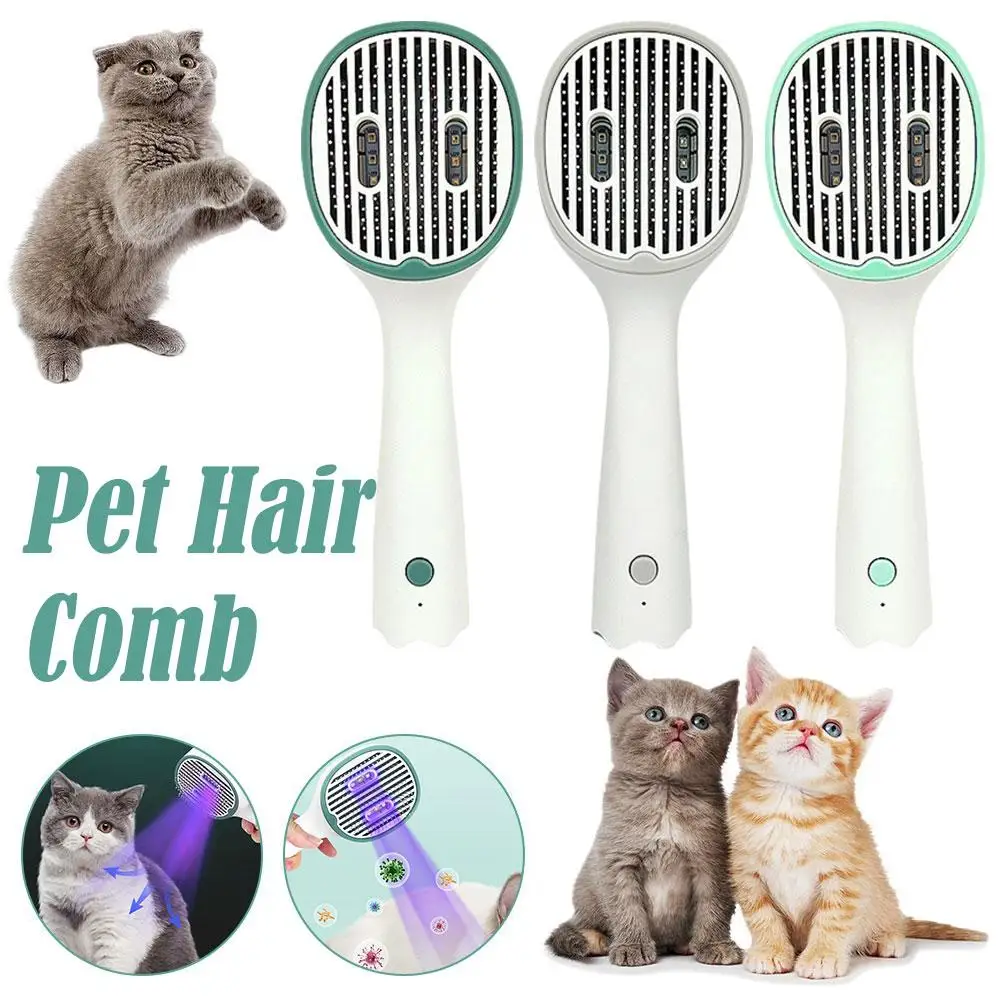 Pet UV Sterilization Comb Cat Comb Automatic Shedding Removal Hair Comb Comb Beauty Needle V8I9