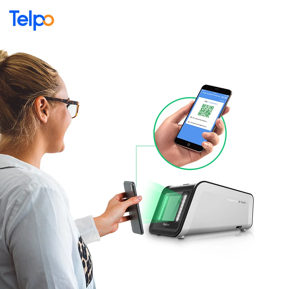 Telpo 4G health green pass qrcode verification solution qr code reader with display/58mm printer