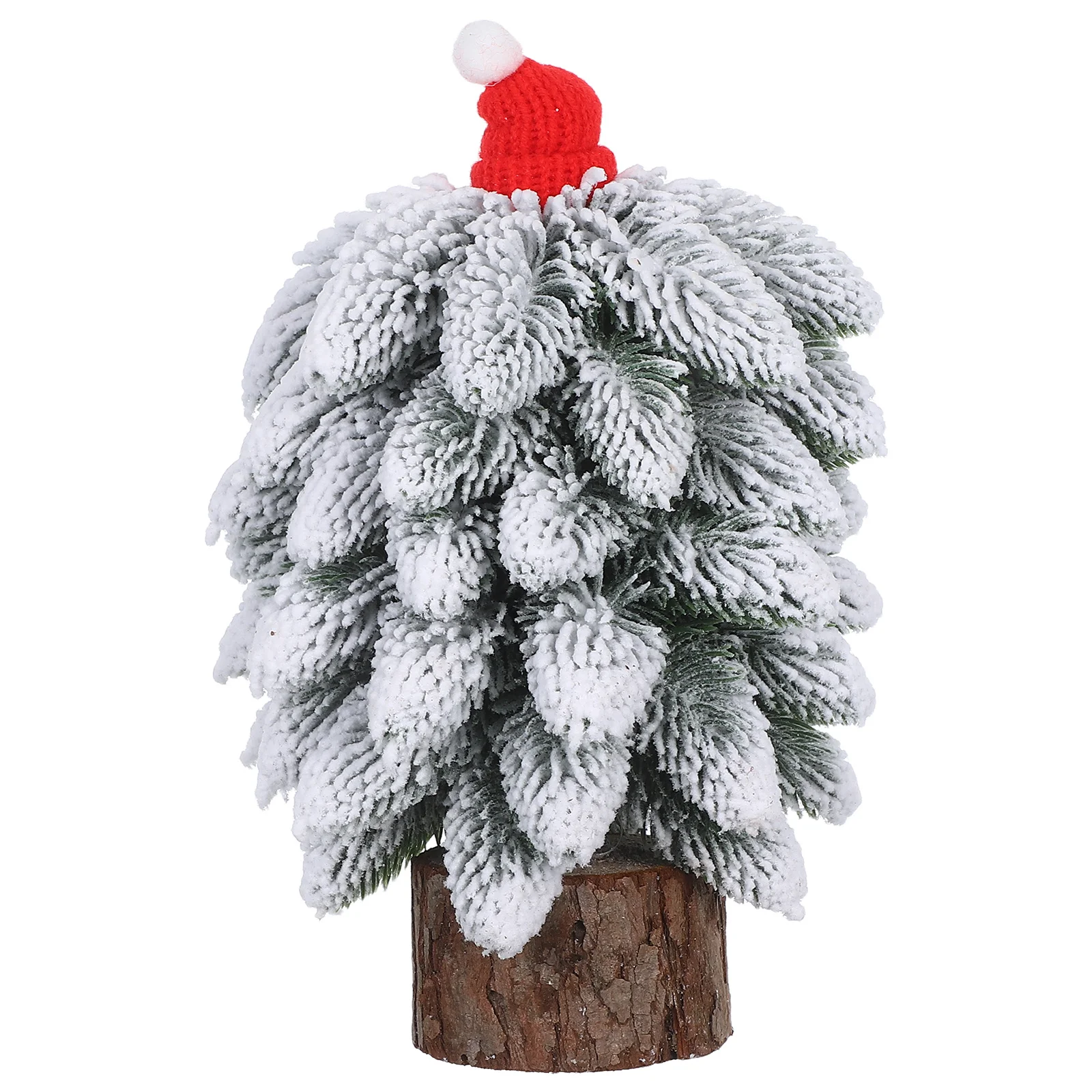 

9 Inch Miniature Christmas Tree Artificial Tabletop Pine Xmas Decor Sturdy Wooden Base for Festive Home Office Display