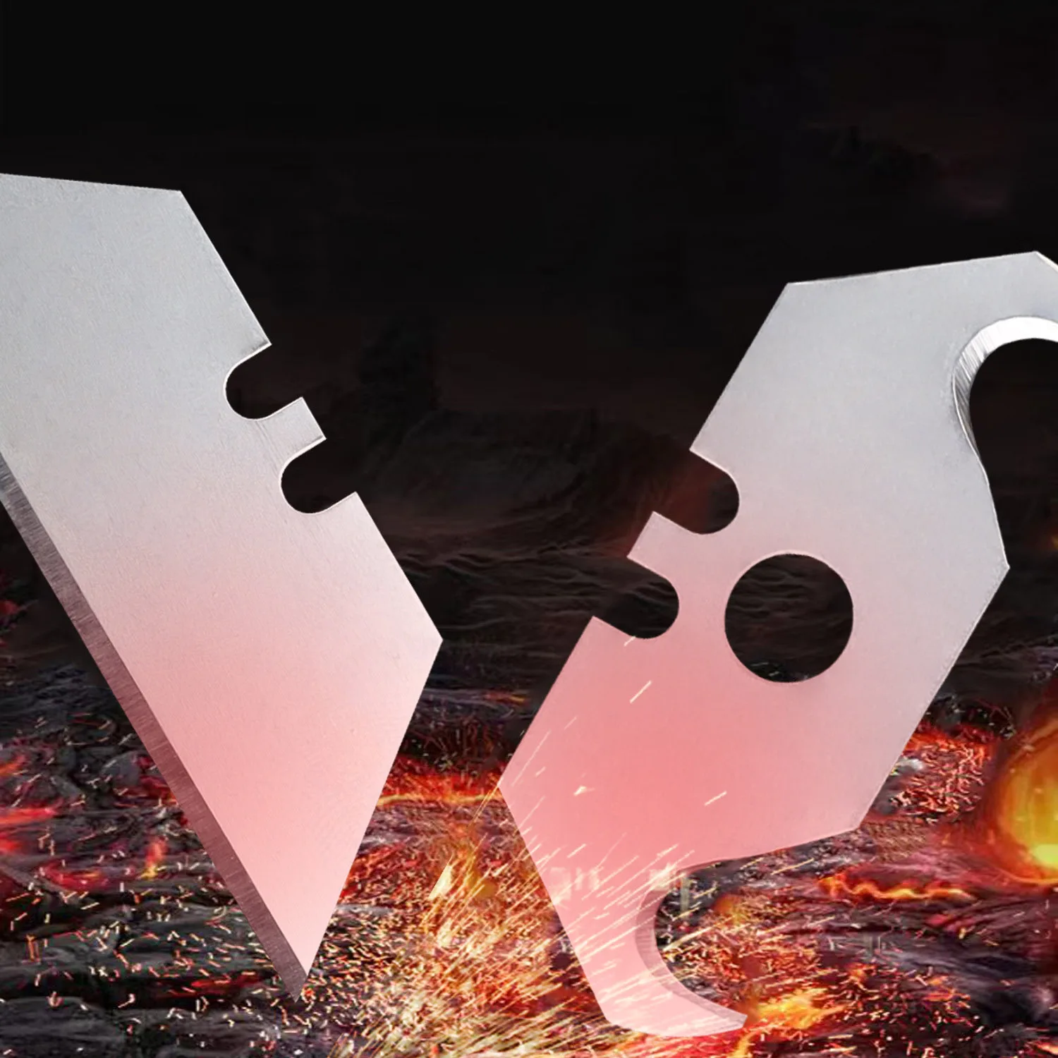 Lame de coupe combinée trapézoïdale en forme de crochet, bricolage/cuir/carton spécial durable multifonctionnel outil tranchant de remplacement b