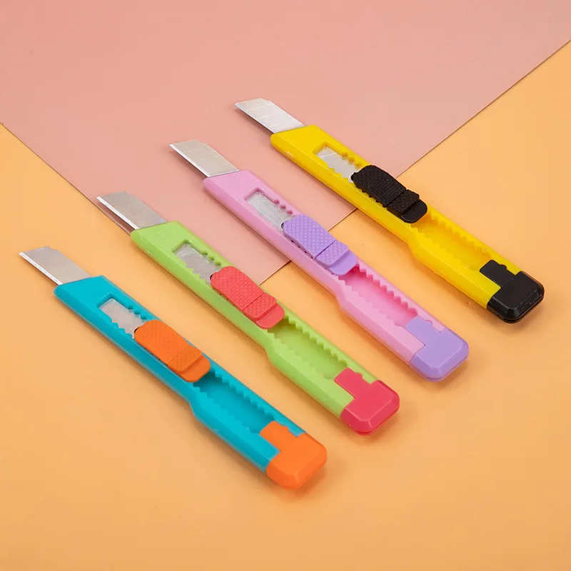 2pcs Utility Knife Portable Pocket Box Cutter Retractable Paper нож 10.5MM 9MM Metal Blade for Office School Stationery Supplies