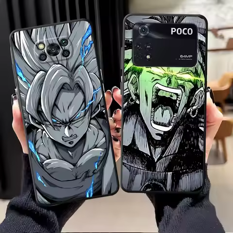 Black Soft Phone Cover Case for Xiaomi Poco F8 F1 C71 M5 F3 C75 C50 X3 X4 X5 X7 Pro C61 M3 M4 M7 Pro DD-ragonS B-allS Goku Comic