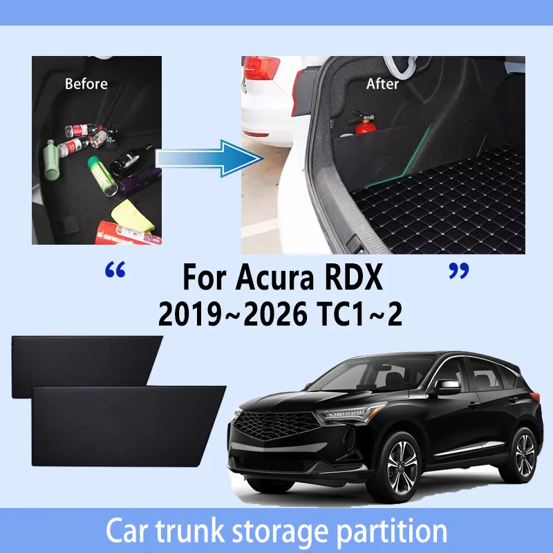 Accesorios de coche para Acura RDX 2019 ~ 2026, partición de almacenamiento de maletero grueso, almacenamiento multifunción, organizador de piezas interiores de coche