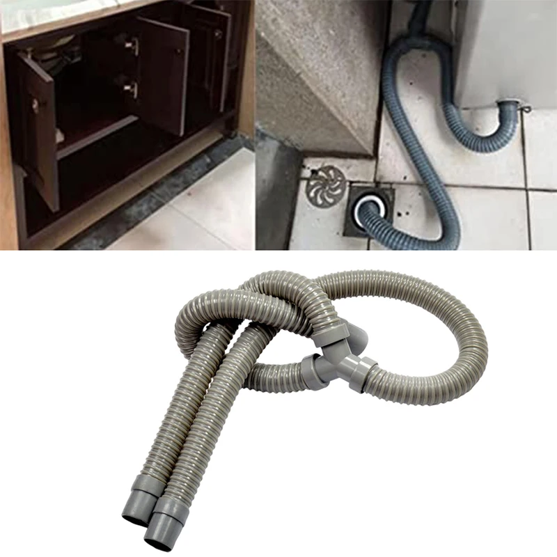 

Cleanable Drainage System Expandable Hose RV Y Pipe Double Expandable Flexible Design Adjustable Length Two Female Drains
