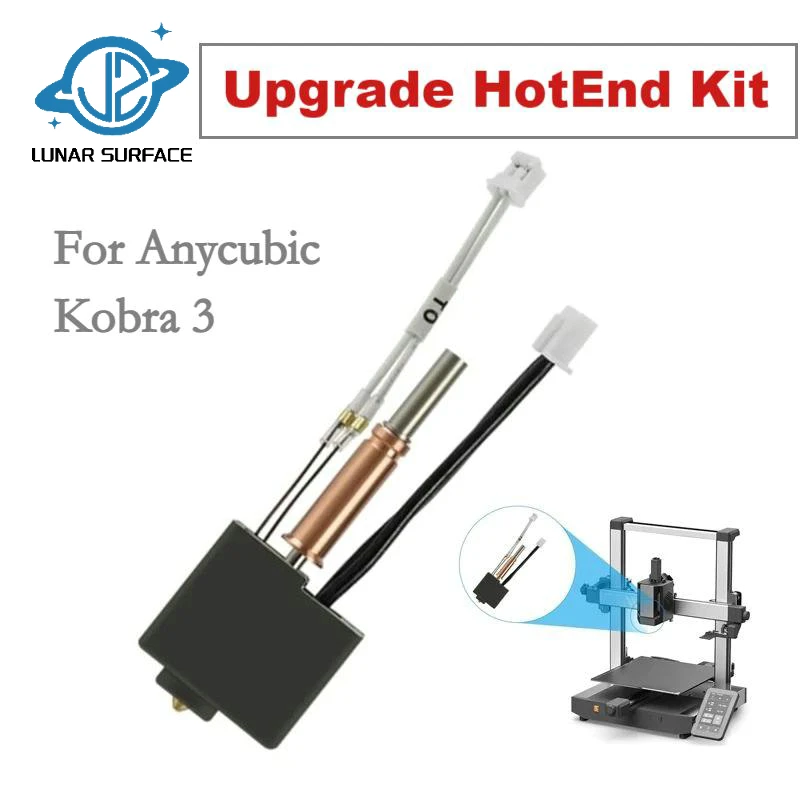 

LS-3D Printer Parts Kobra 3 Hotend Kit 0.4mm Combo Nozzle Thermistor Heating Tube 24v 50w Heater Block For Anycubic Kobra 3