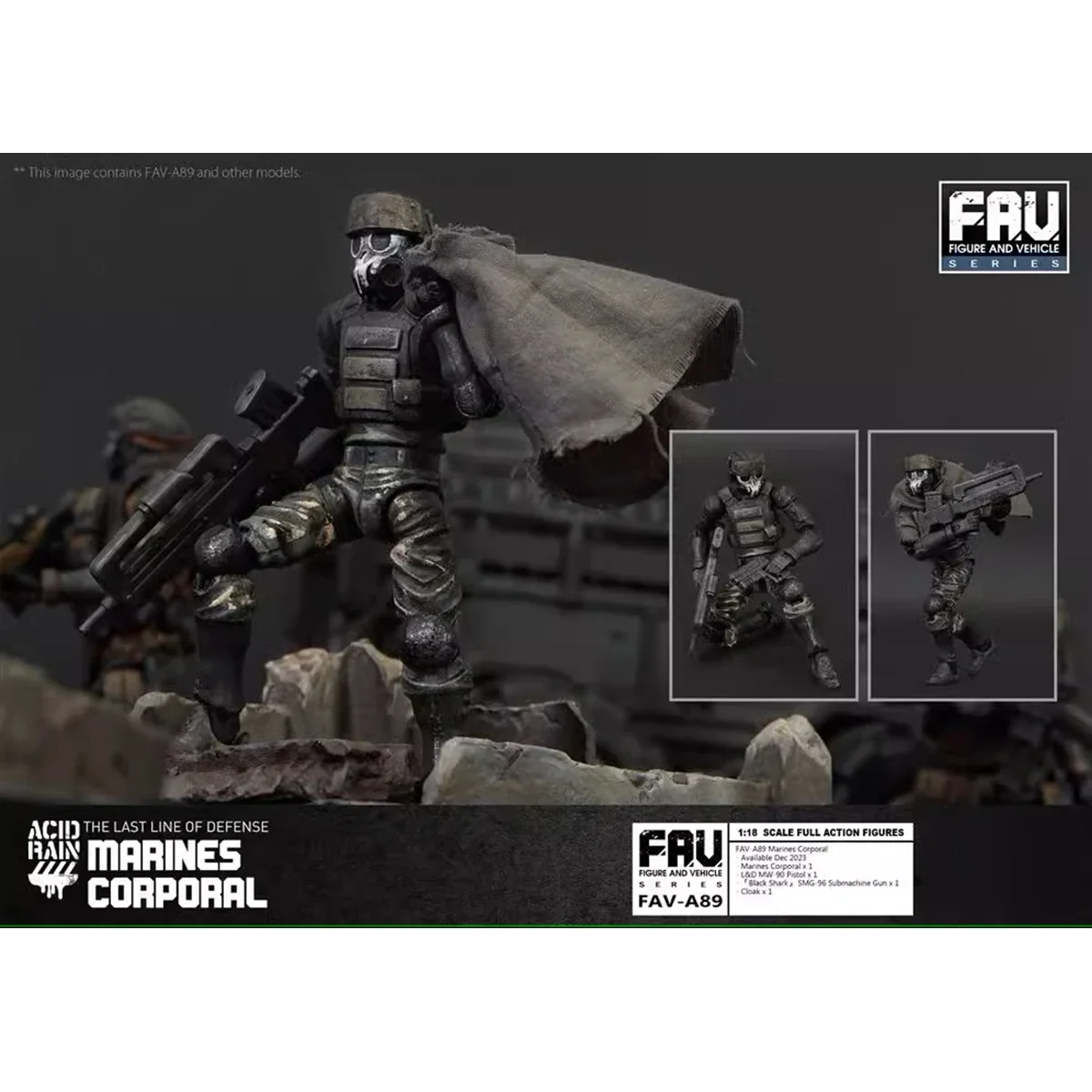 HiPlay TOY ALLIANCE 1/18 Acid Rain World FAV-A89 Figura de ação corporal fuzileiros navais