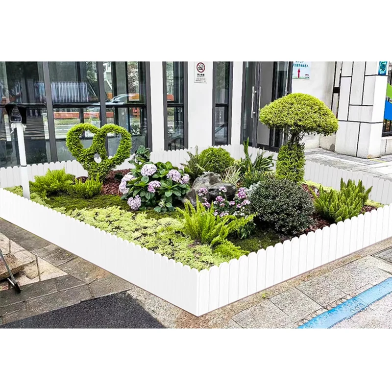 Outdoor White Teak-colored Plastic-wood Inserted Garden Fence Vegetable Field Partition Block Civil Guacwood Divider  Landscapes
