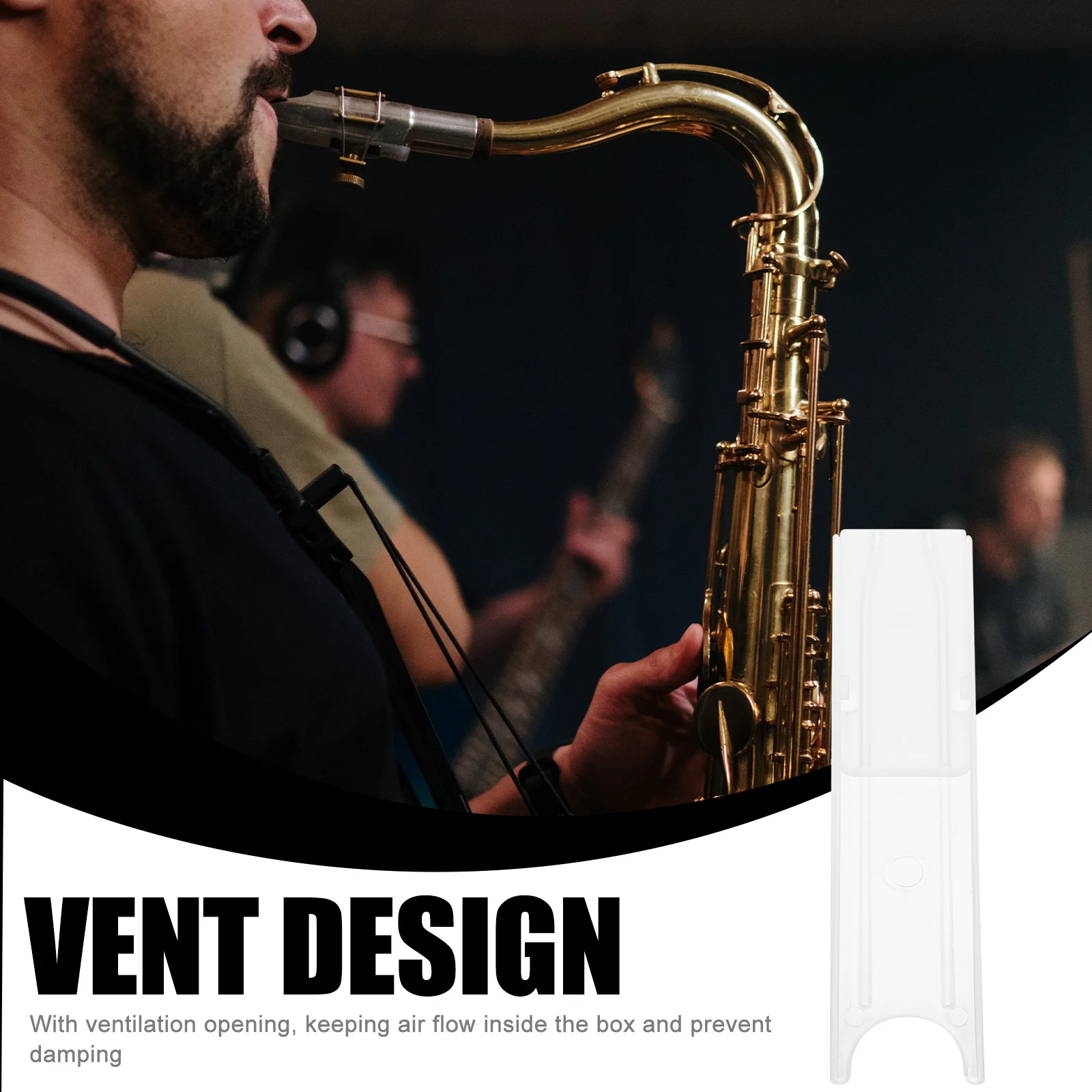 

4Pcs Saxophone Reed Storage Box Durable ABS Material Ventilation Holes Portable Reed Holder Musical Instrument Accessory