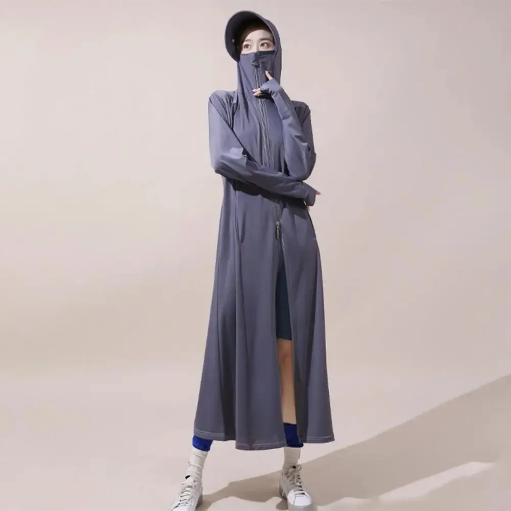 Breathable Ice Silk Uv Long Sleeve Sun protective Clothing For Outdoor Use Hooded Original Scarf Sunscreen