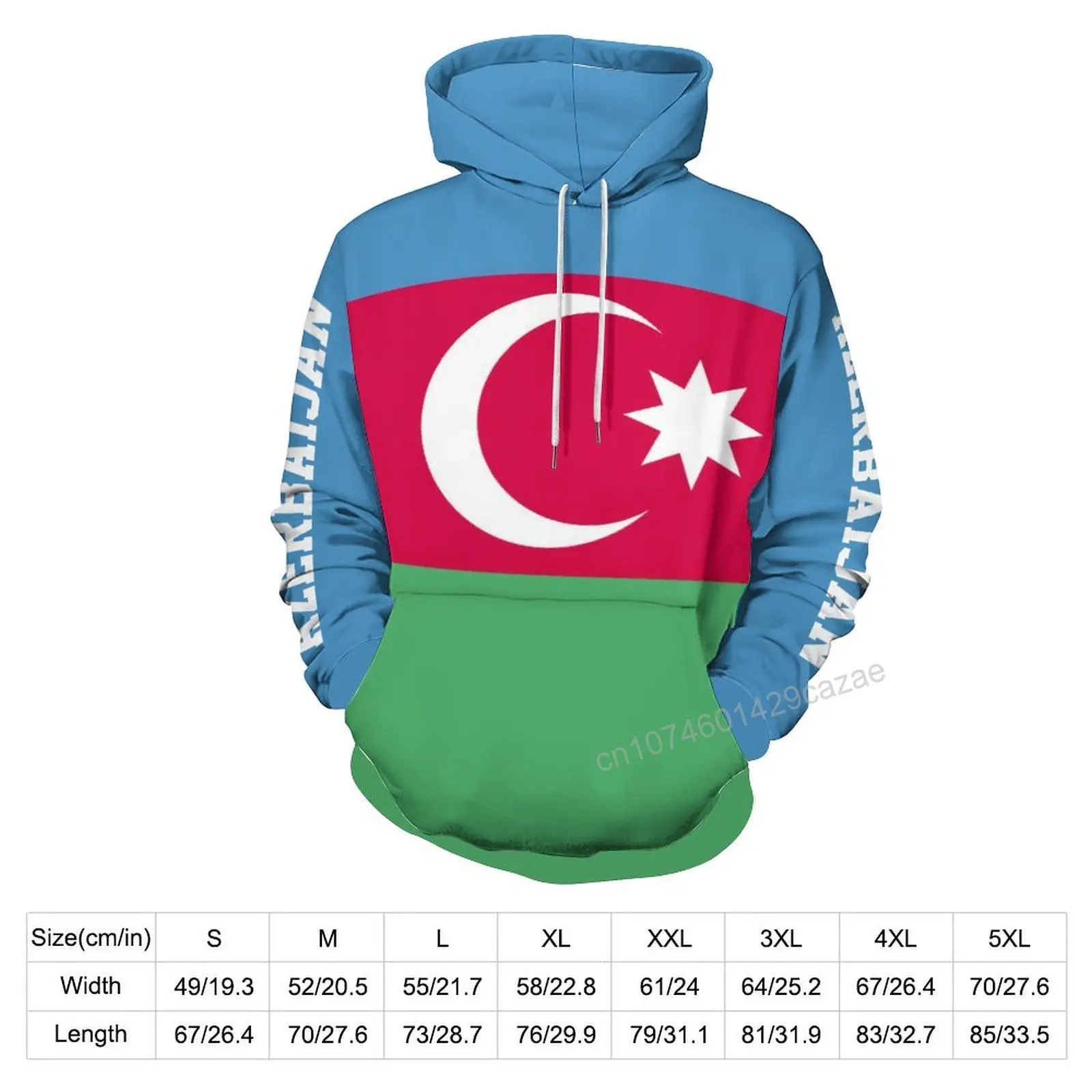 Azerbaijan Country Flag 3D Hoodie Polyester Cool Men Women Harajuku Sweatshirt Unisex Casual Pullover Hoodies